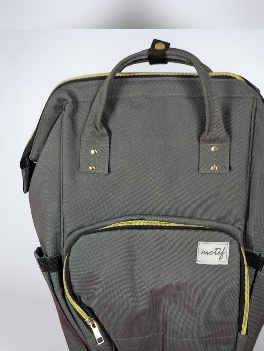 Motif Medical Breast Pump Backpack Insulated Diaper Bag Travel Organizer Gray